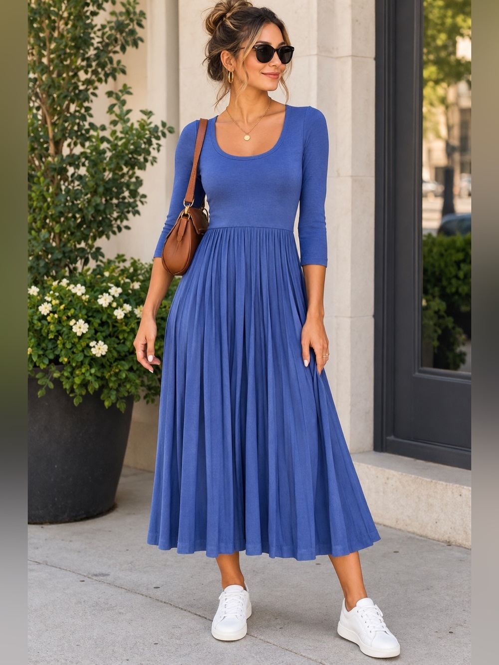 - Halston heritage blue Amy dress